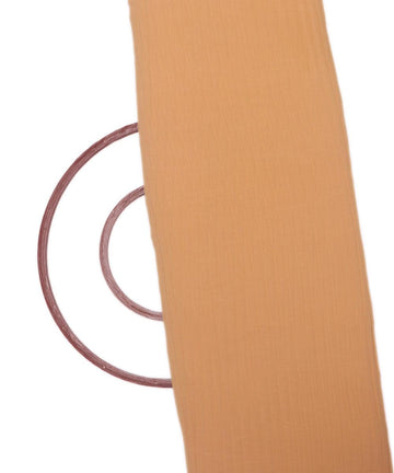 wood colour plain pleated georgette fabric